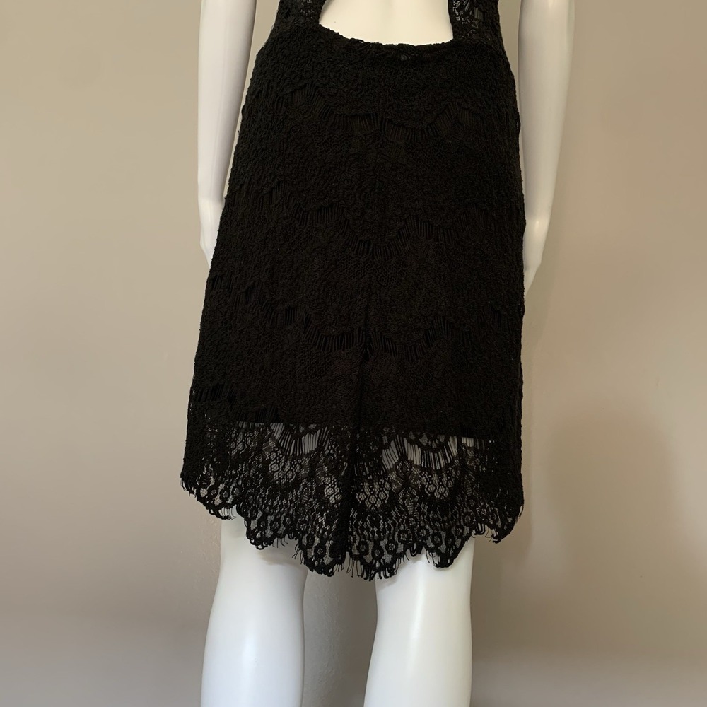 Free People Lace Dress. Black lace and open back make it sexy and comf- SZ Large - Picture 6 of 16